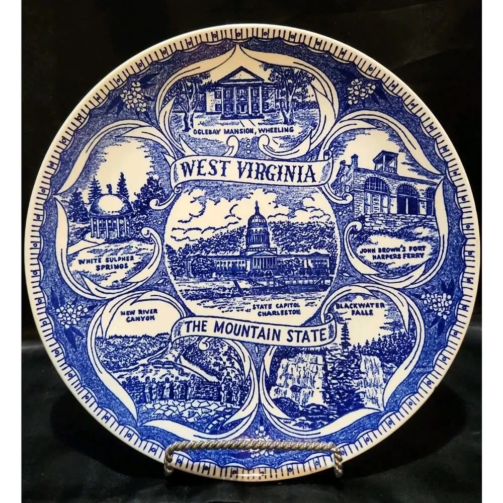 West Virginia The Mountain State Vntg Collectors Plate 9.25" - Picture 1 of 8